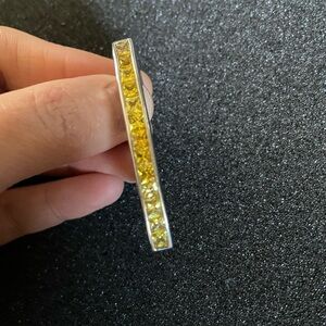 Double finger silver tone ring